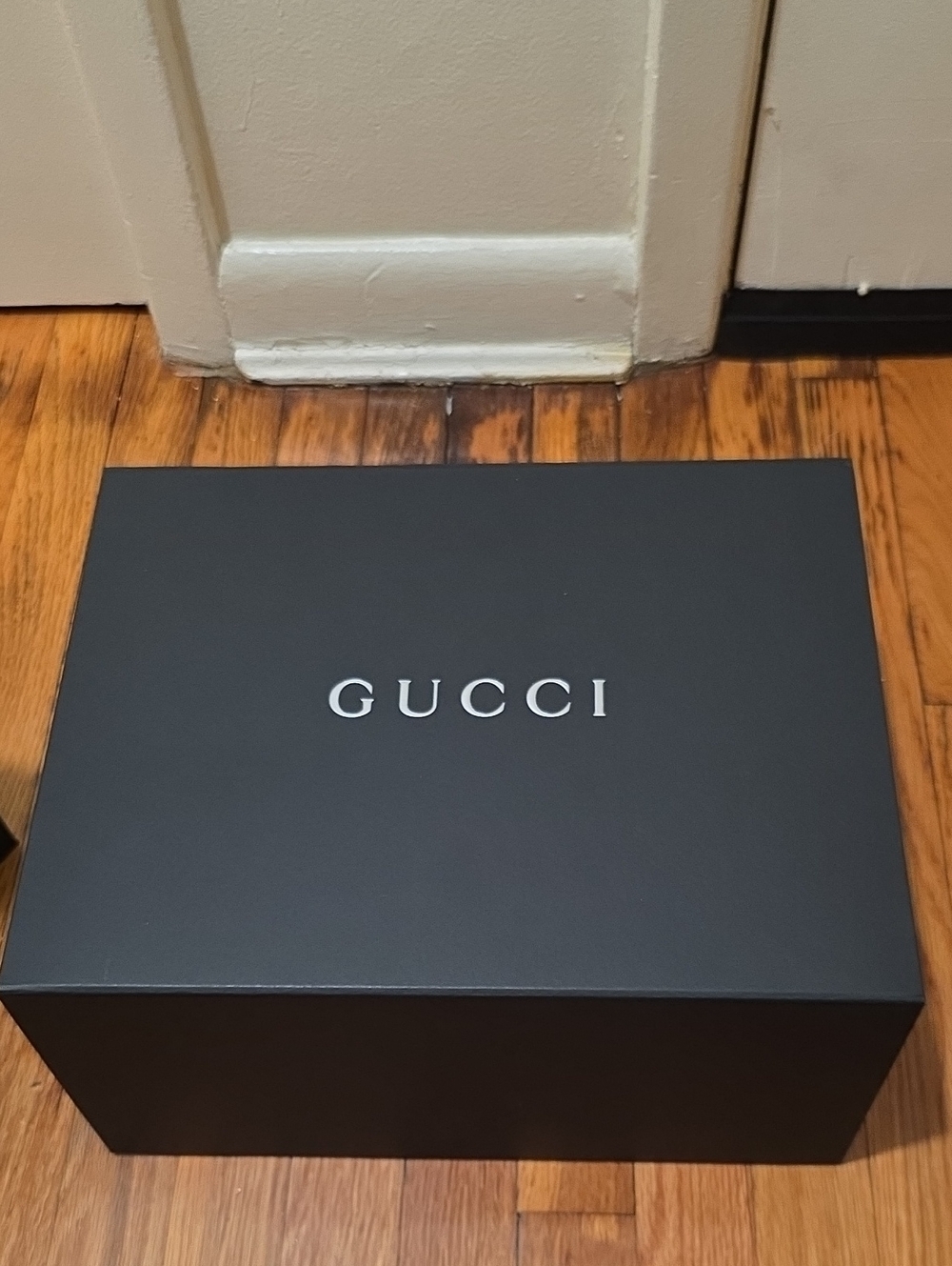 Gucci Black Logo Empty Box For Bag With Shopping Bag. Very Good Condtion.